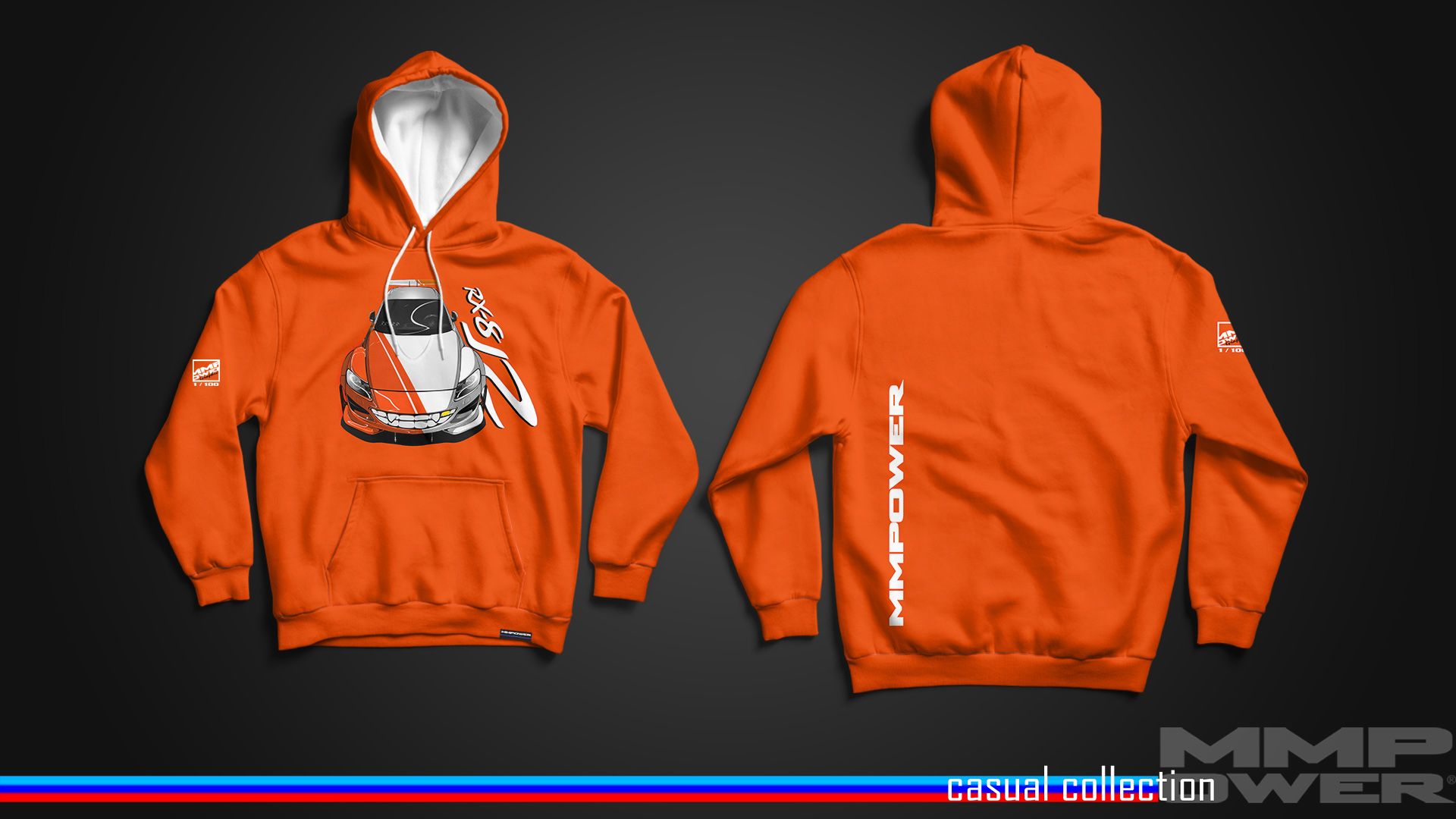 MMPower RX8 2JZ ÖZEL TASARIMLI TURUNCU RENK HOODİE (SWEATSHIRT)