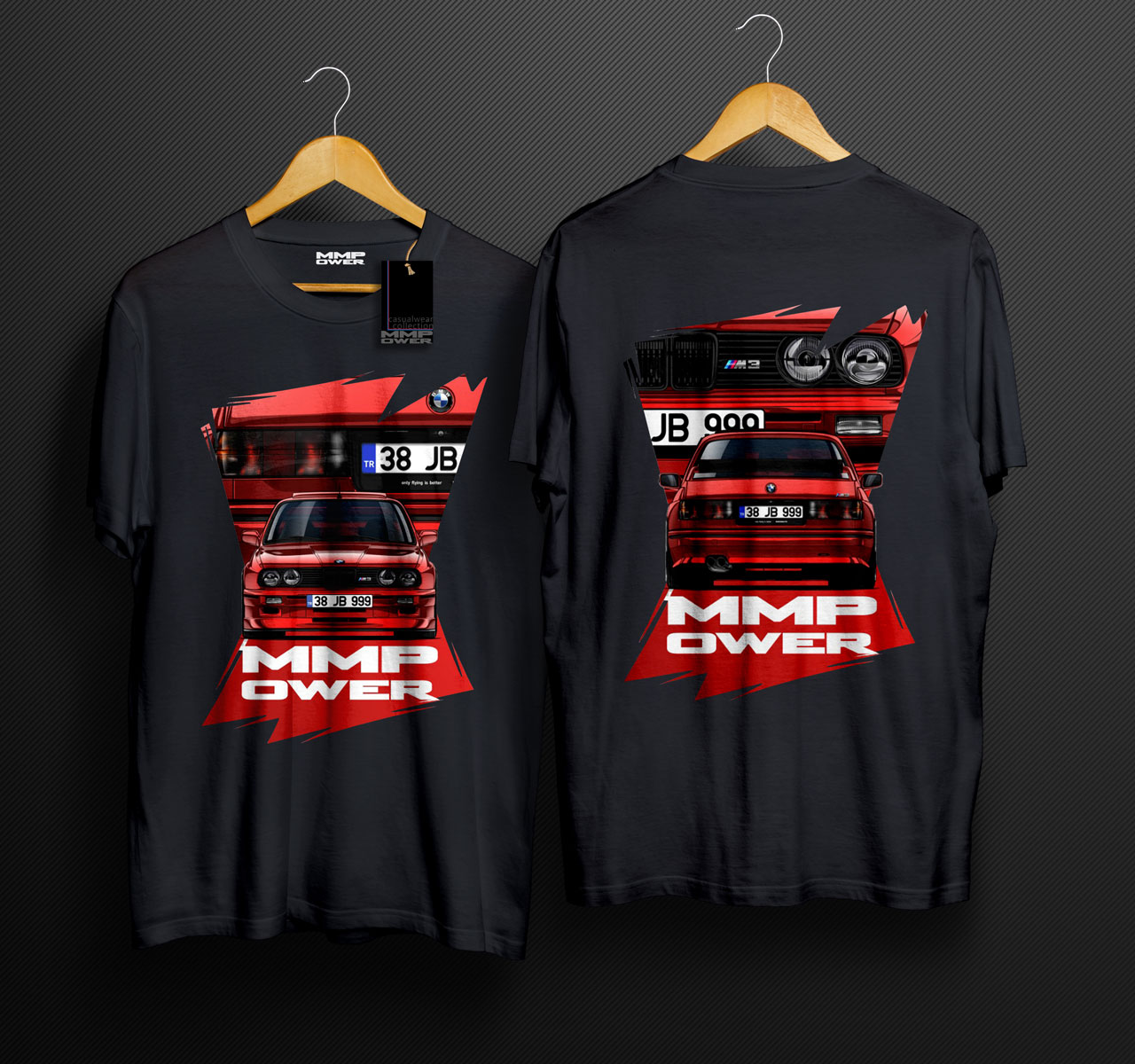 MMPower E30 M3 Karekter TShirt Siyah